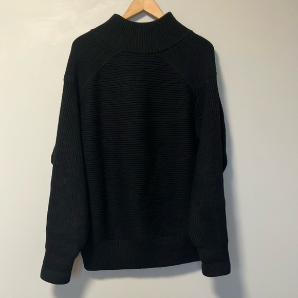 Banana Republic Black Half-Zip Organic Cotton Sweater - Picture 7 of 7